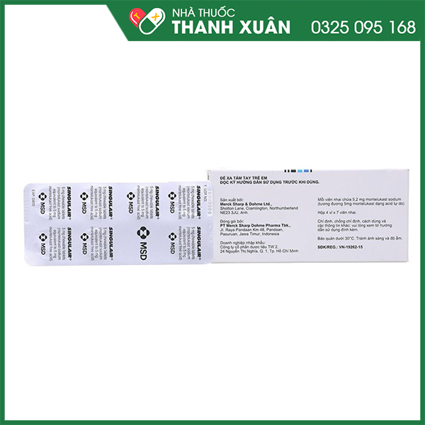 Singulair 5mg viên nhai trị hen phế quản